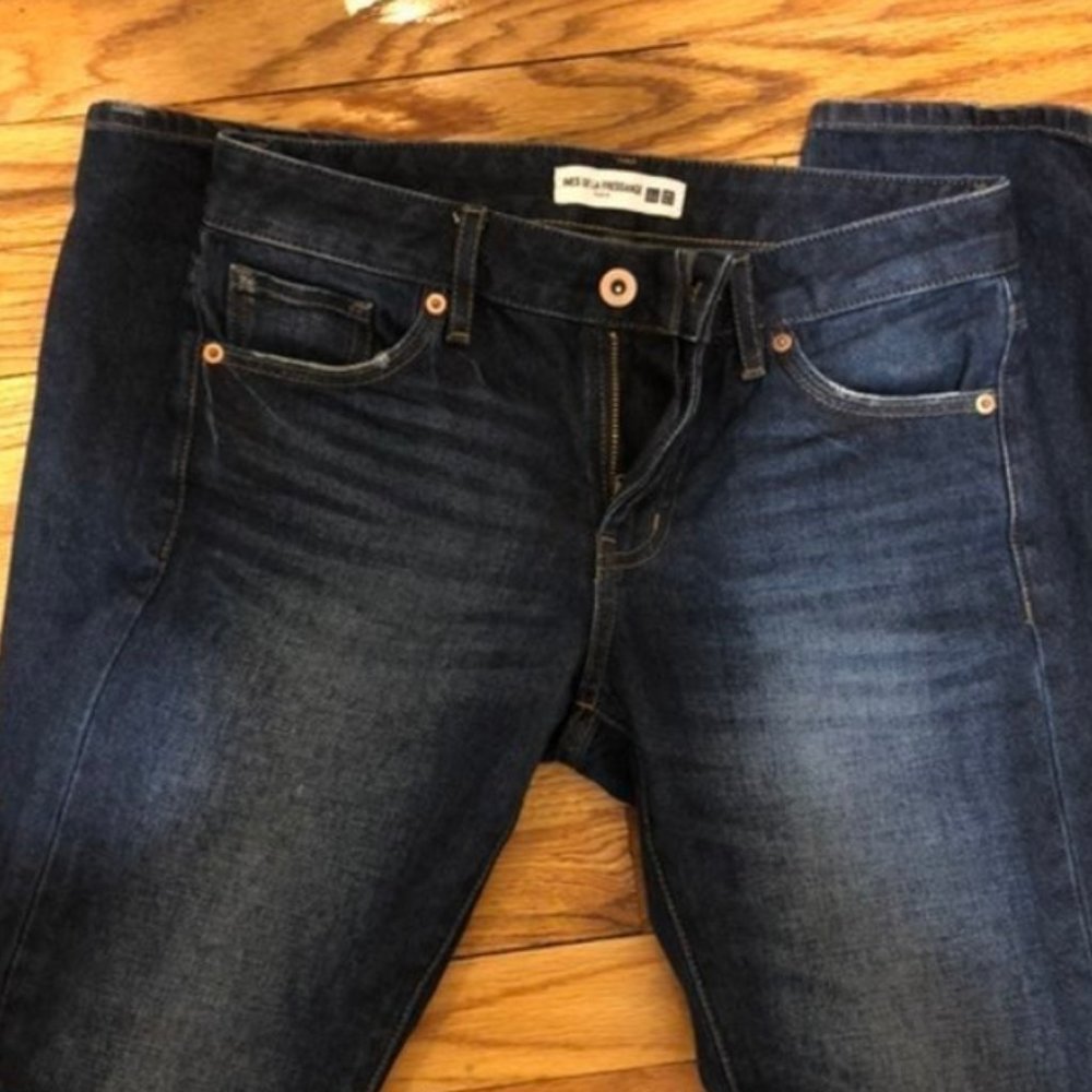 Uniqlo x Ines de la Fressange 100% Cotton Straight Jeans Size 23 | Dark Blue | S